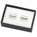 2 Tone Silver Rolled Metal Cufflinks